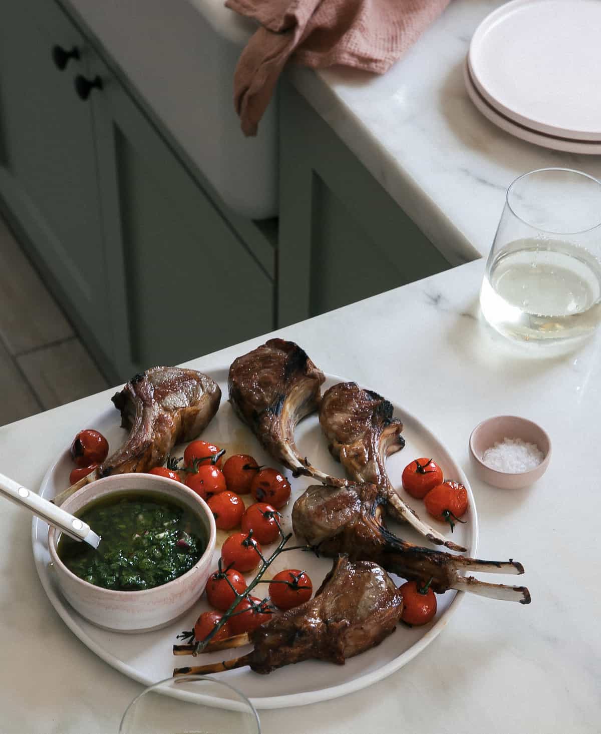 Grilled Lamb Chops on a plate.