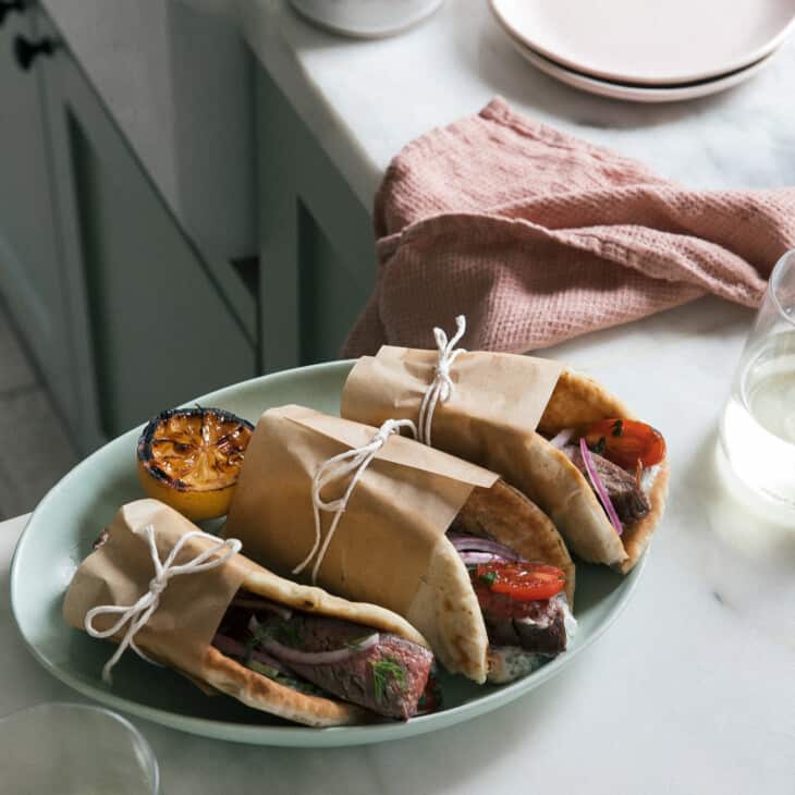 Grilled Grass-fed Steak Gyros