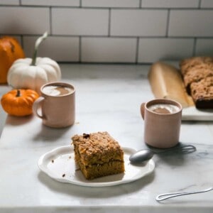 Pumpkin Coffee Cake on a counter