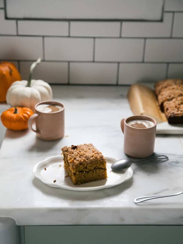 Pumpkin Coffee Cake on a counter