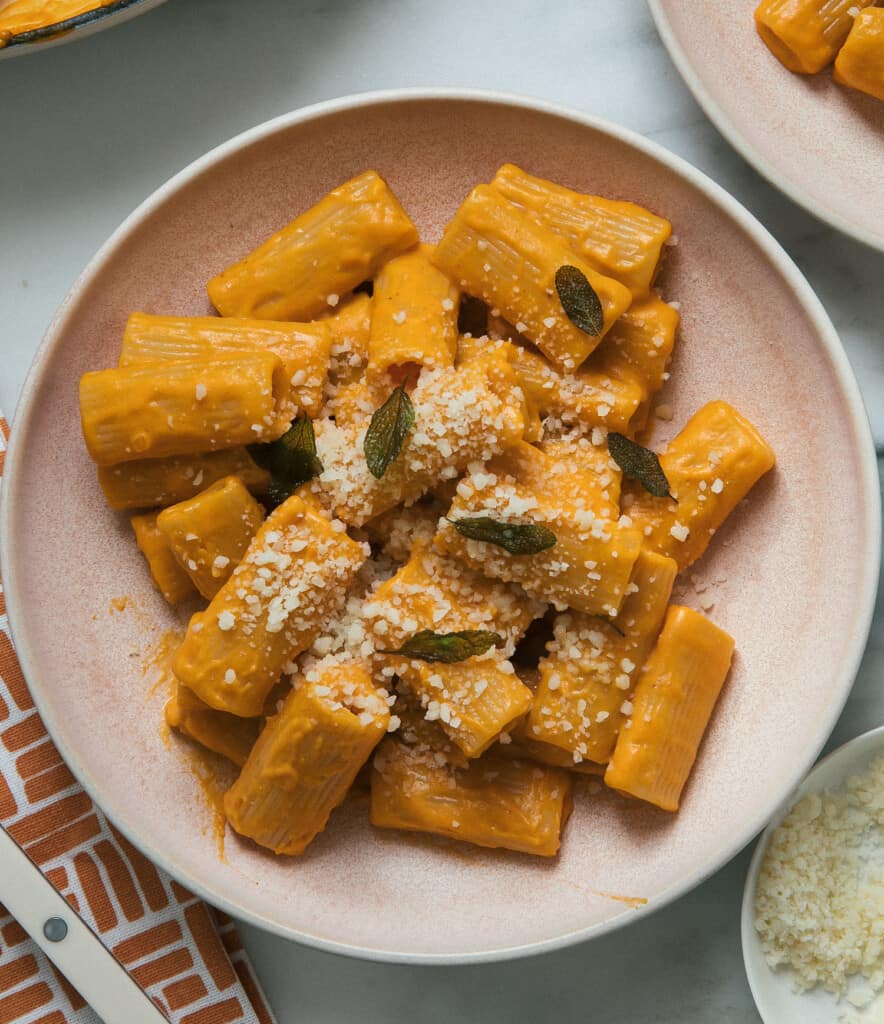 Pumpkin Pasta alla Vodka overhead