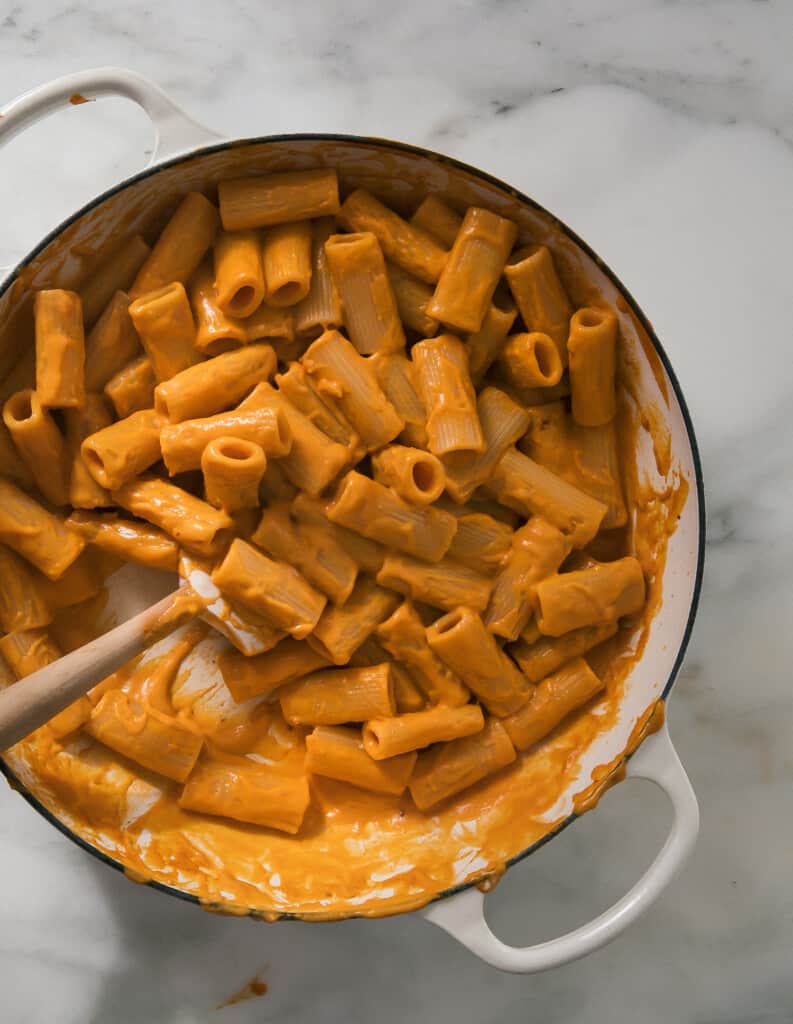 pumpkin pasta overhead