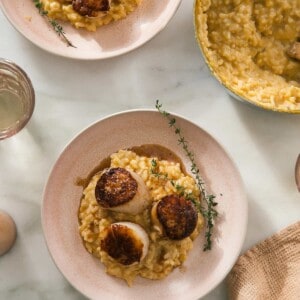 Brown Butter Scallops with Butternut Squash Risotto