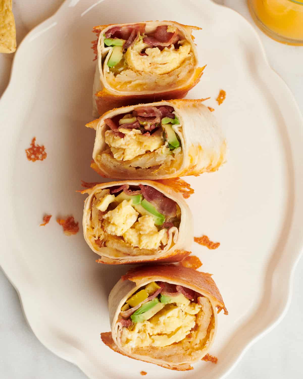 Breakfast Burritos on side.