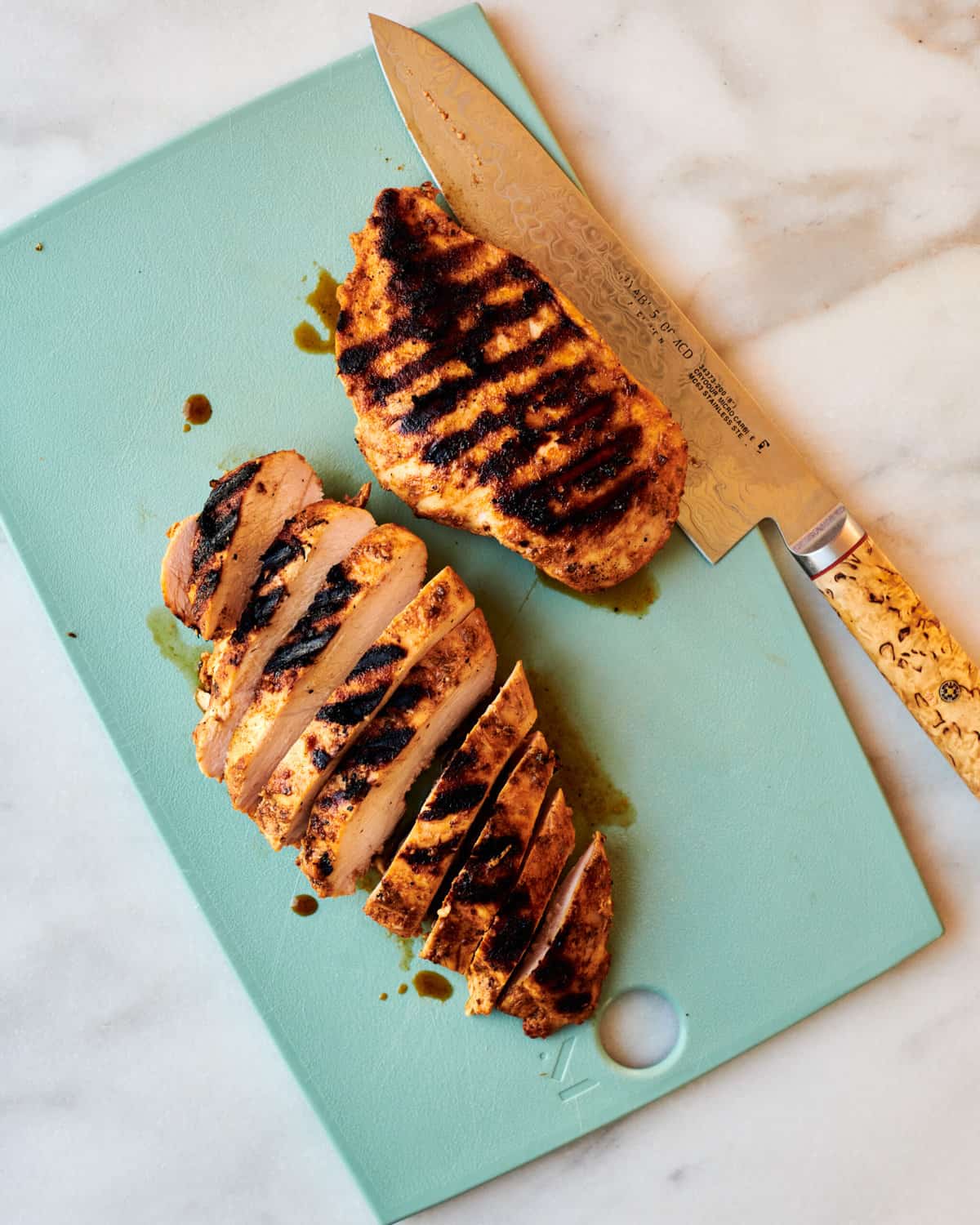 Sliced Grilled Mediterranean Chicken Breast. 