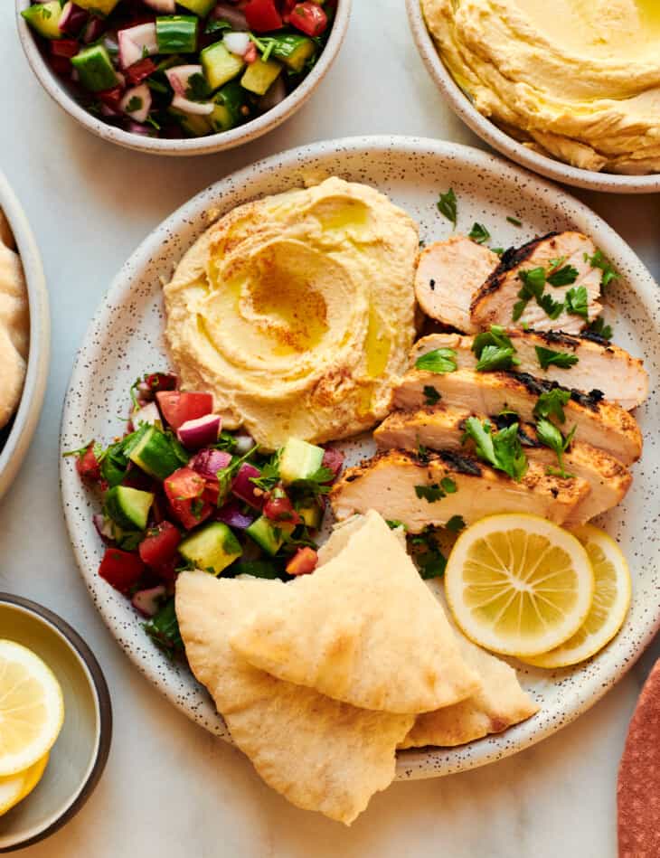 Grilled Mediterranean Chicken Breast with Sides