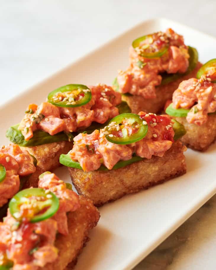 Crispy Rice with Spicy Salmon - A Cozy Kitchen