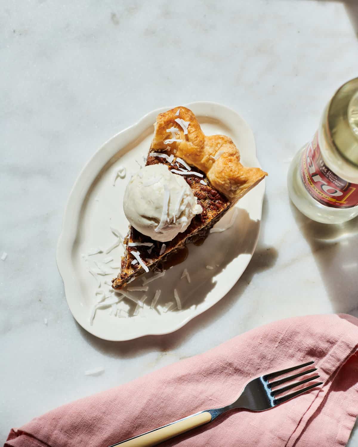 Slice of Chocolate Coconut Pecan Pie