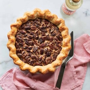 Chocolate Coconut Pecan Pie in Pan