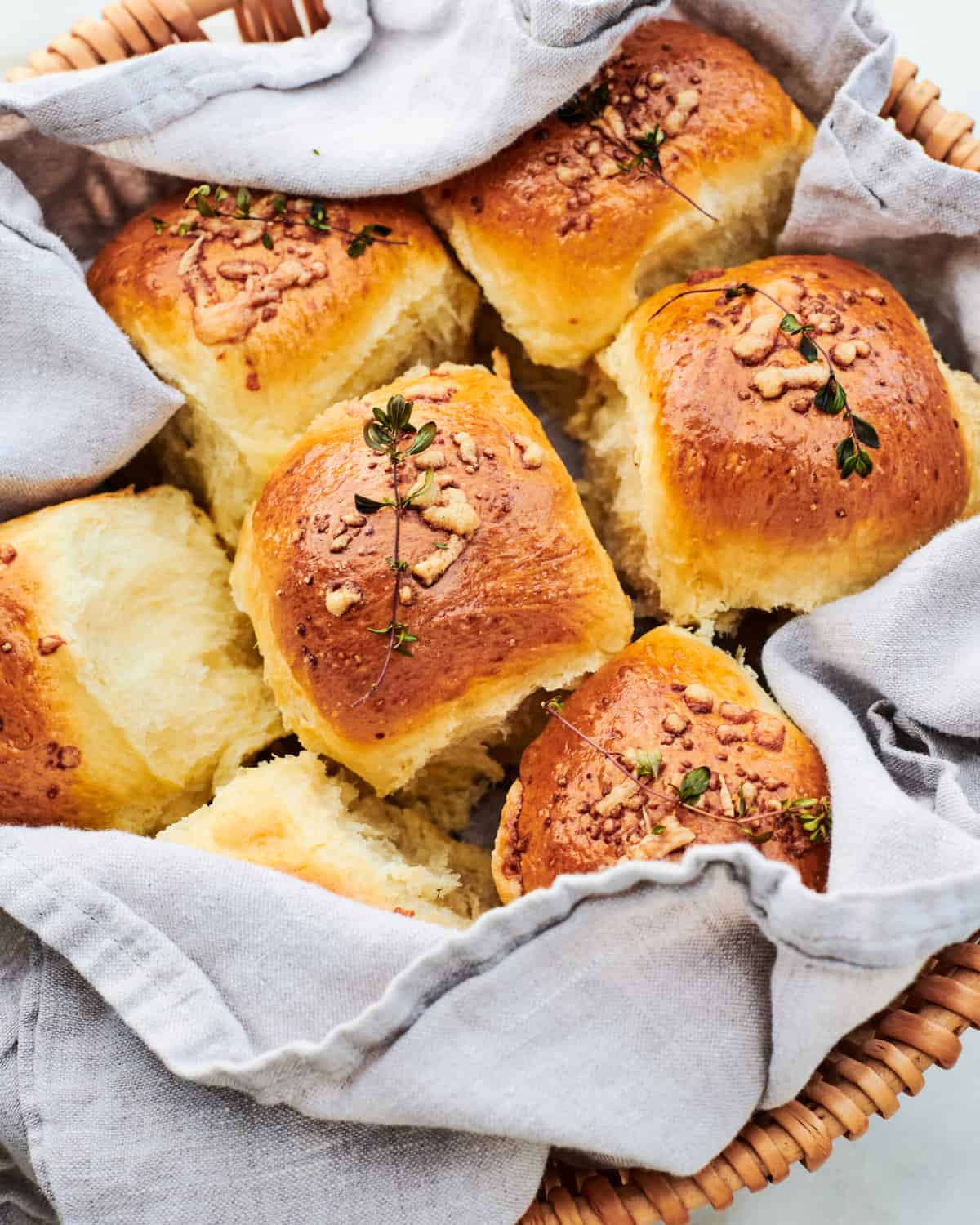 French Onion Rolls in Basket