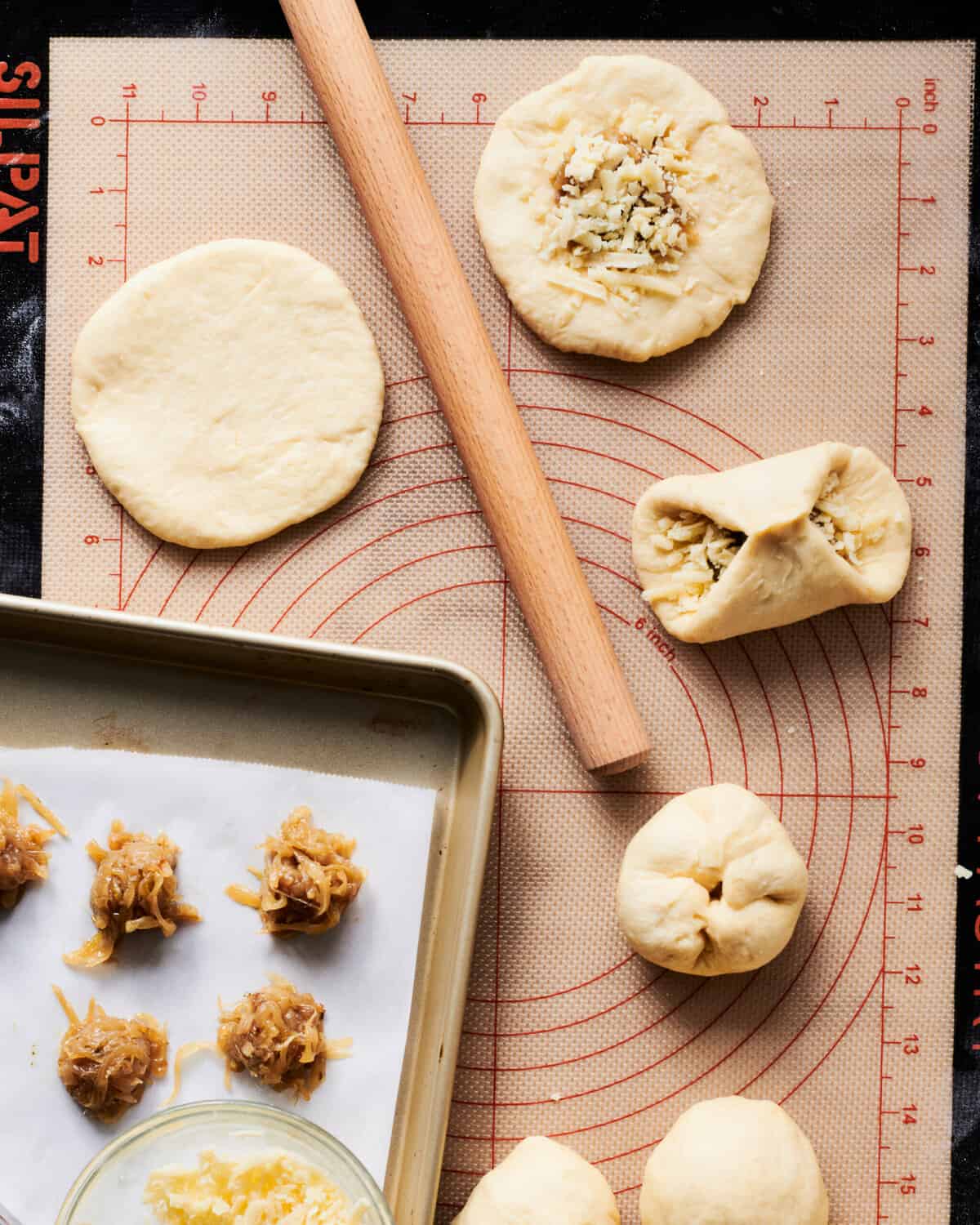 Forming French Onion Rolls