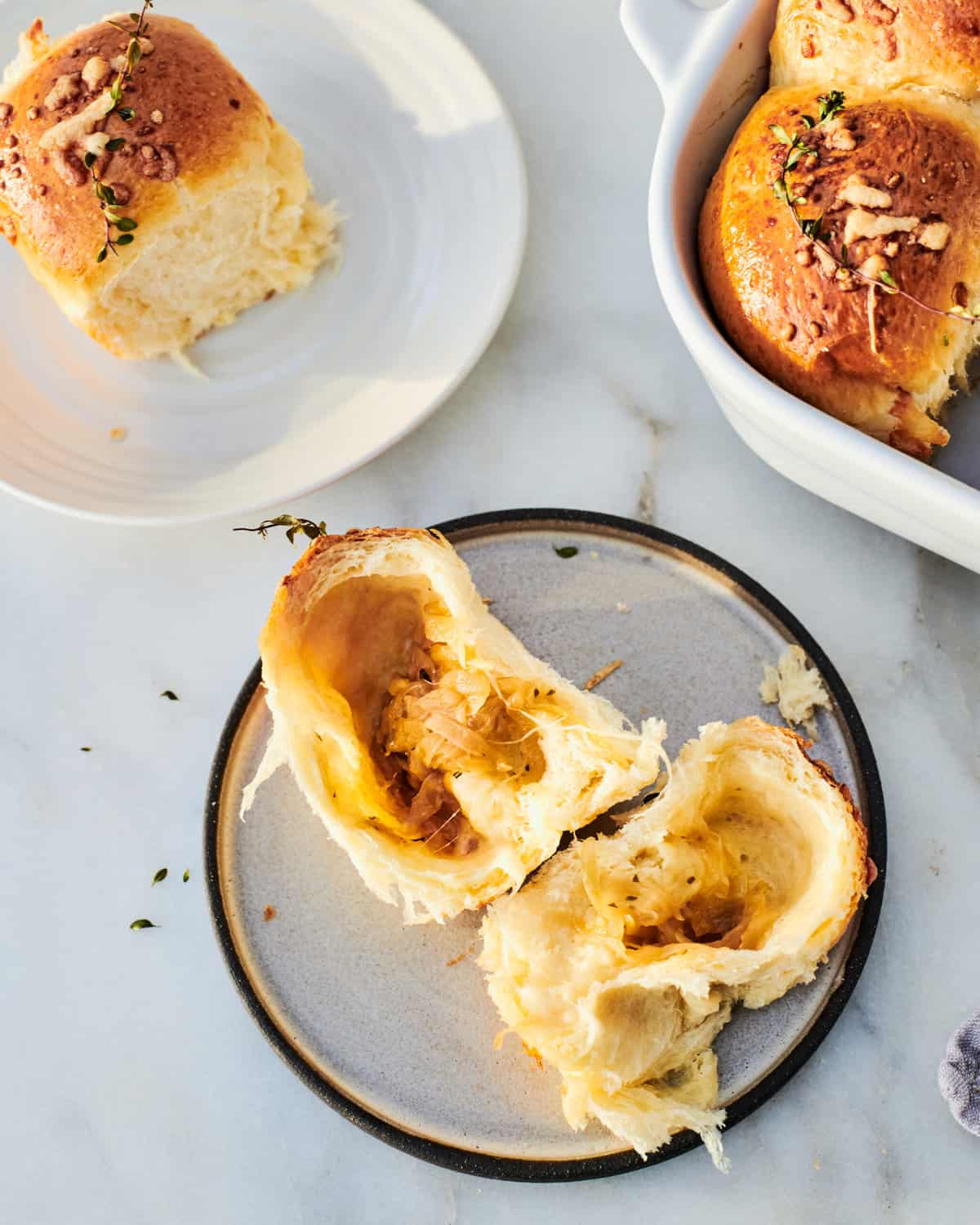Open French Onion Roll