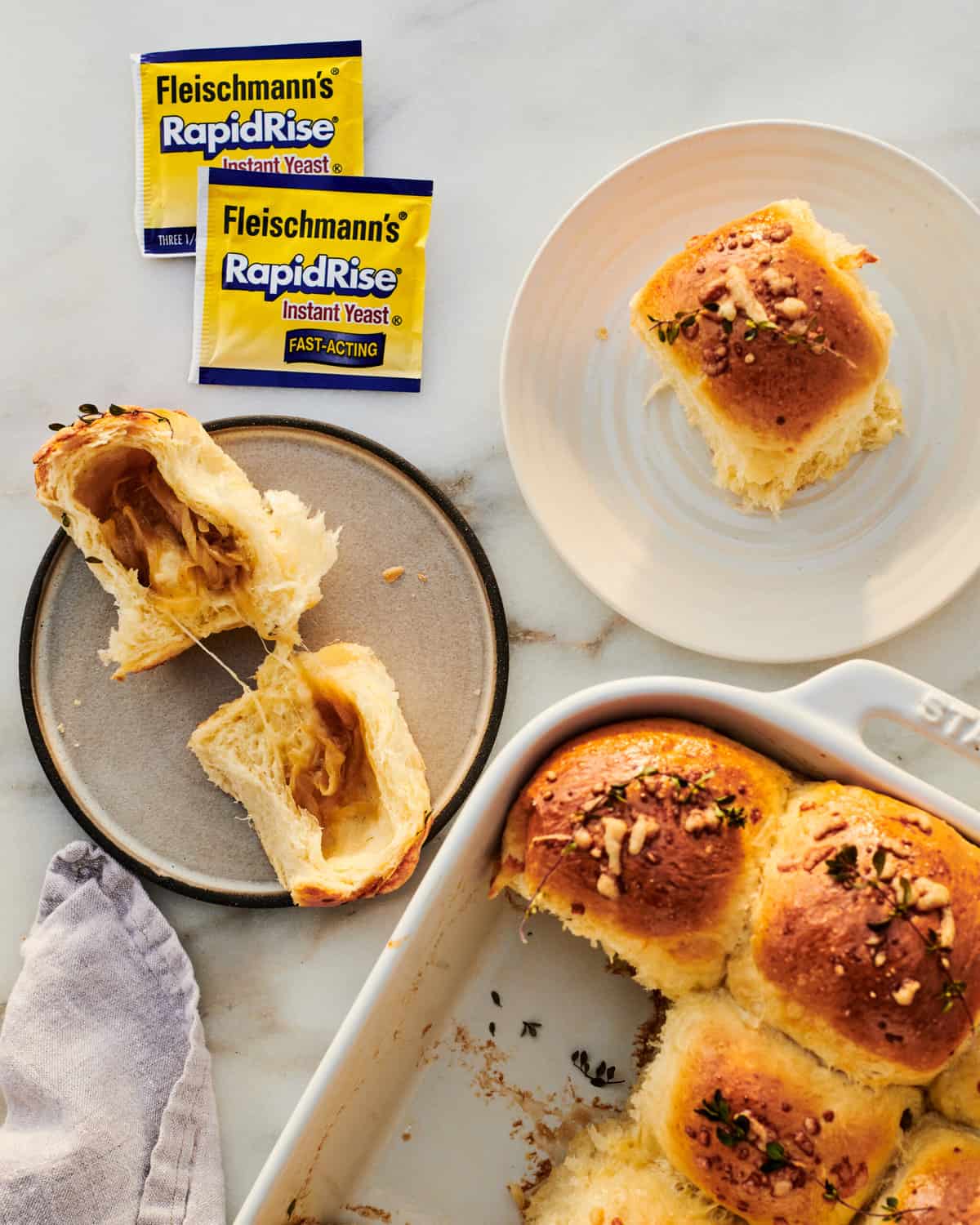 French Onion Roll Open