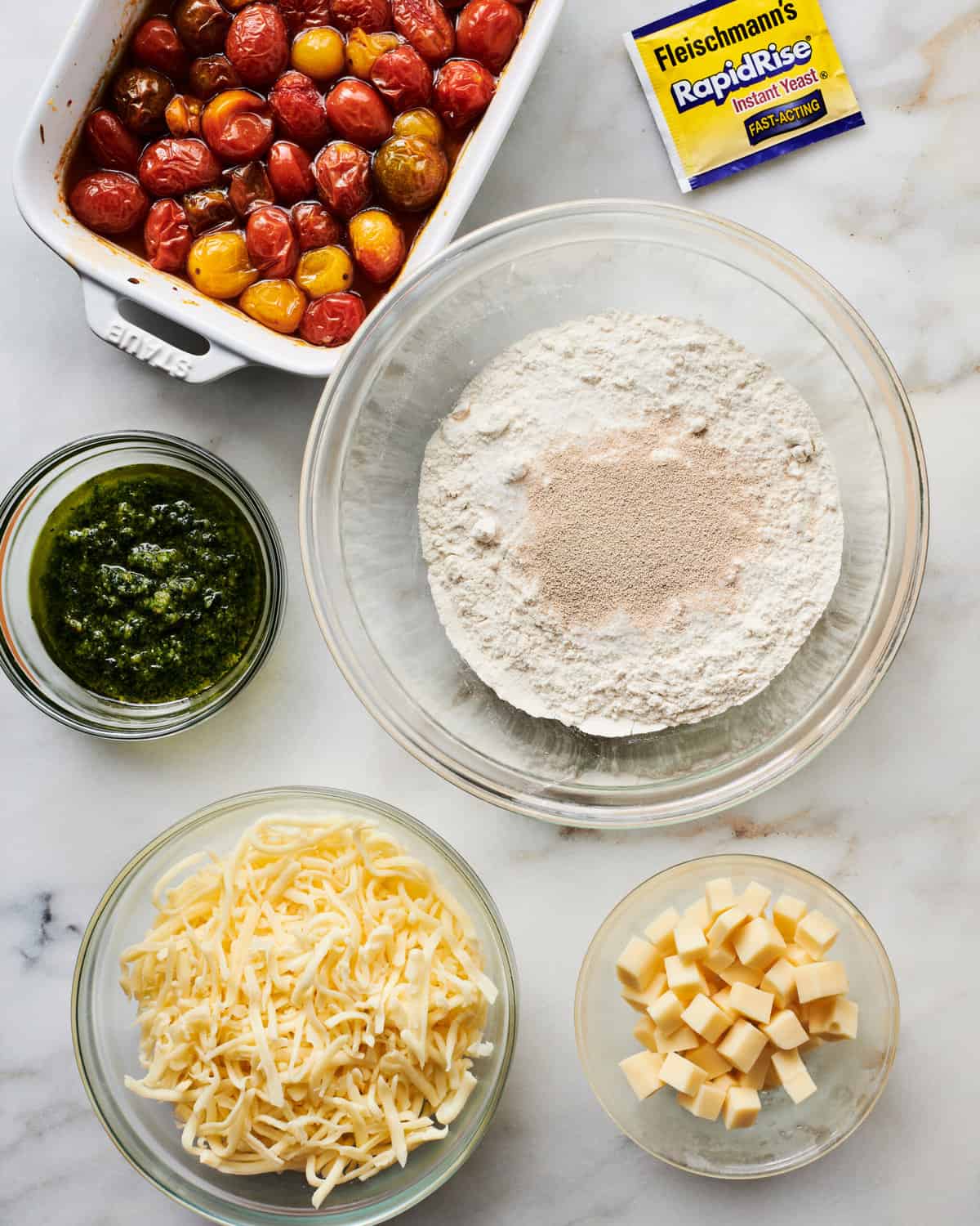 Ingredients for Detroit-Style Pizza.