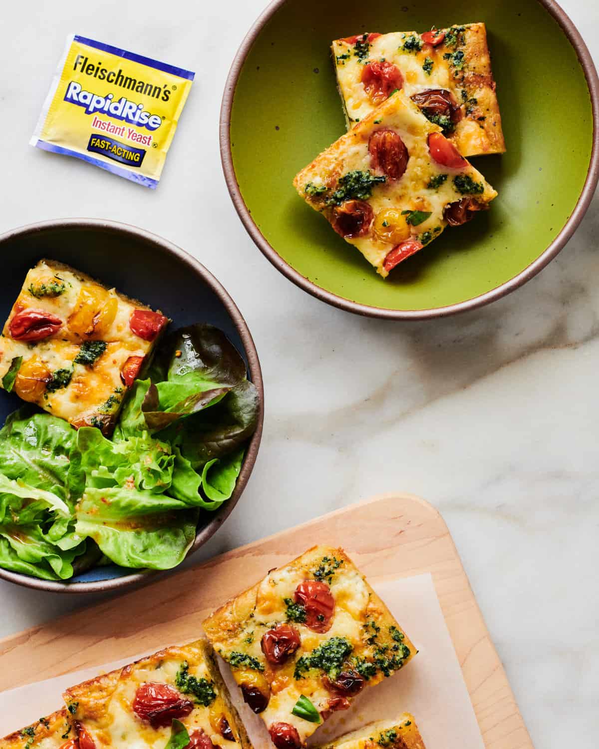 Detroit-Style Pizza with Pesto and Slow-Roasted Tomatoes