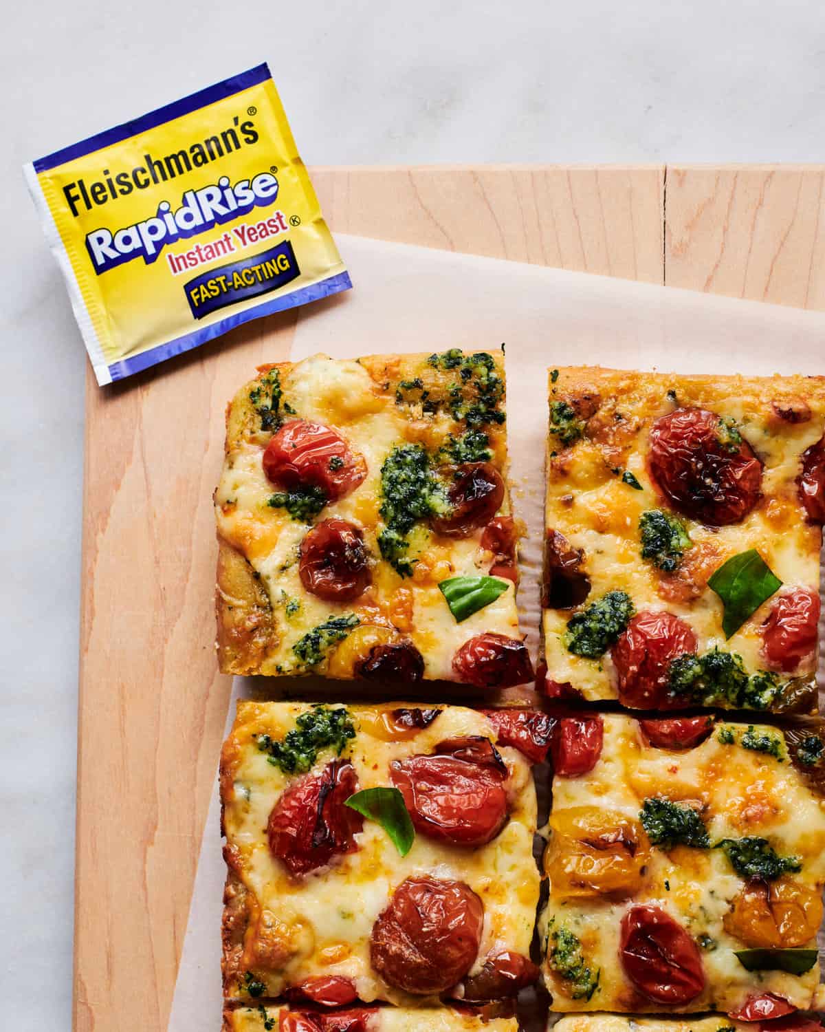 Pesto Slow-Roasted Tomato Detroit-Style Pizza