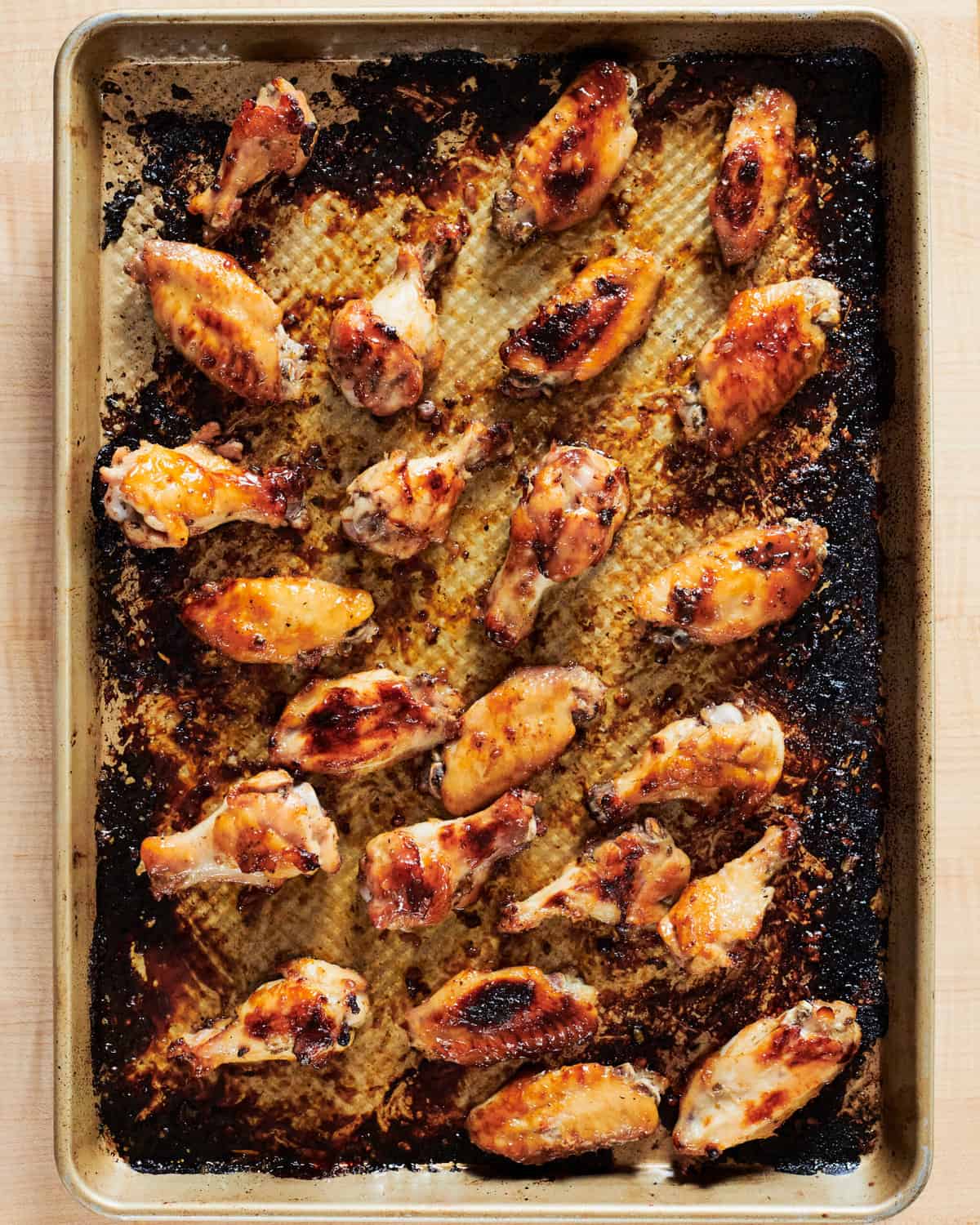 Sticky Mojo-Inspired Chicken Wings on Baking Sheet
