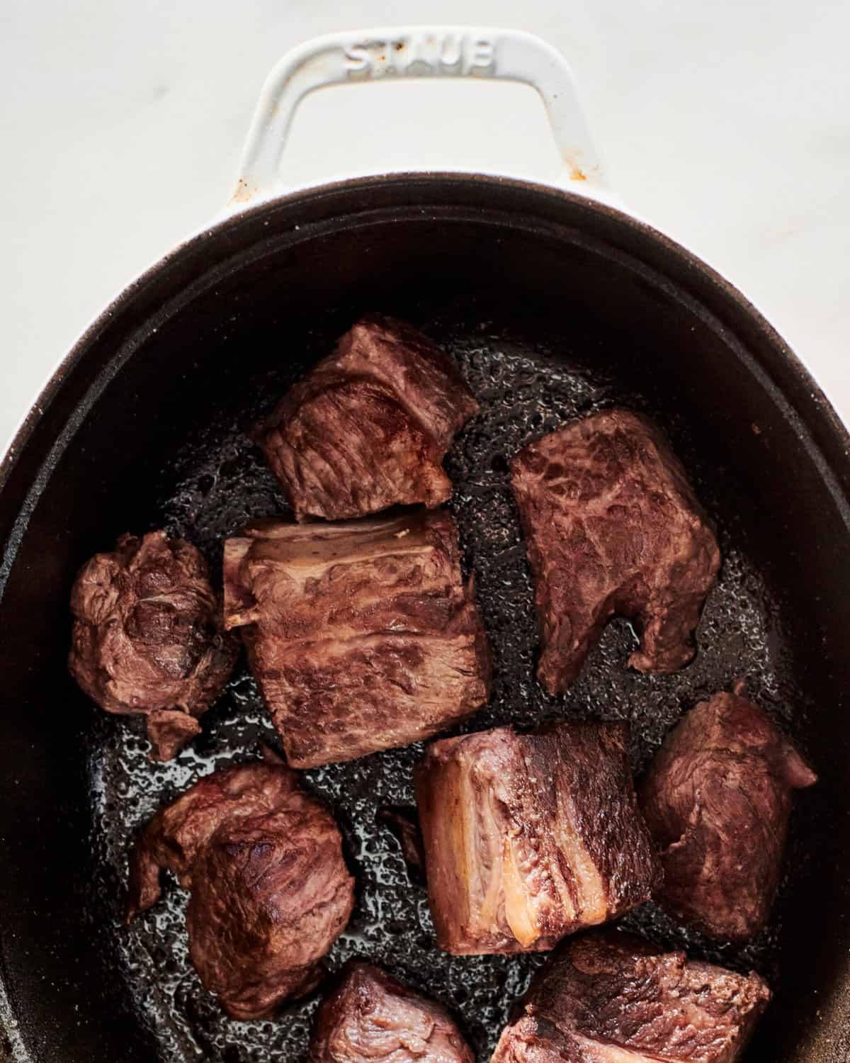 Browning Beef for Birria Soup