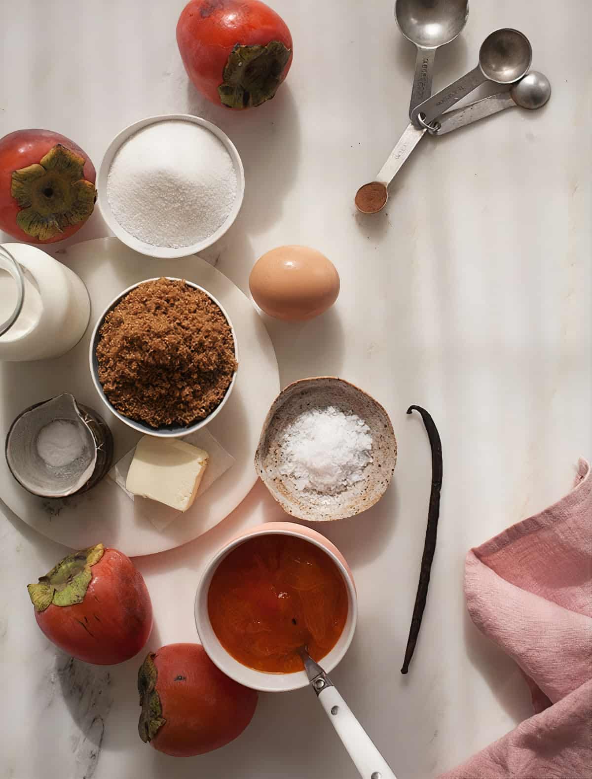 Ingredients all laid out for the Sticky Toffee Pudding.