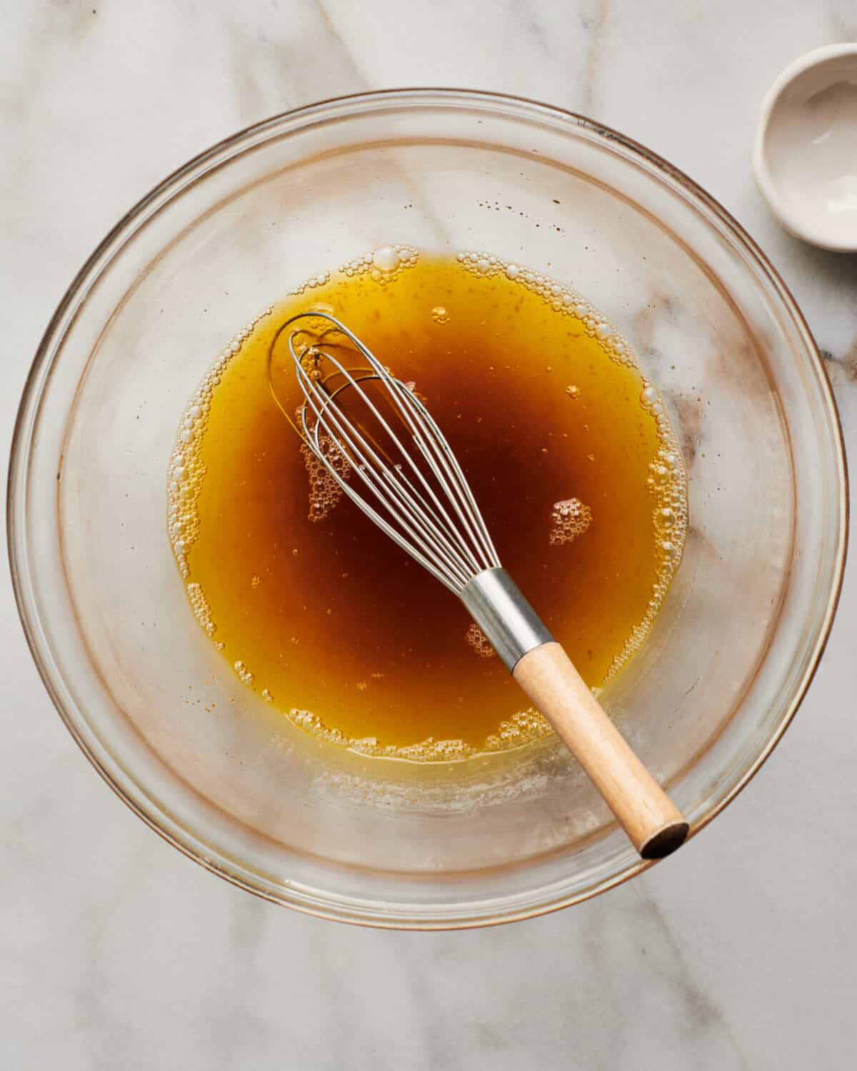 Brown butter in a bowl.