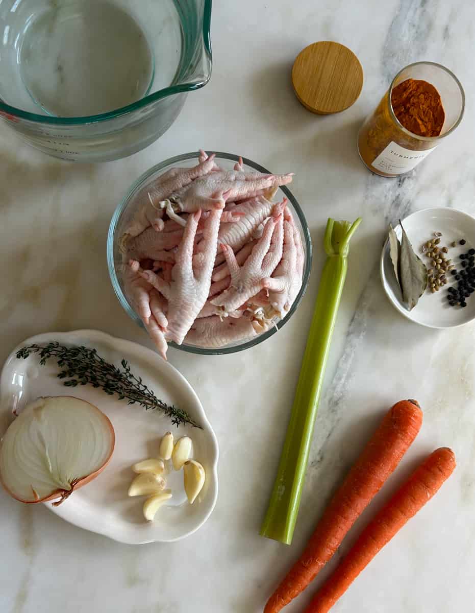 Ingredients for Chicken Stock. 