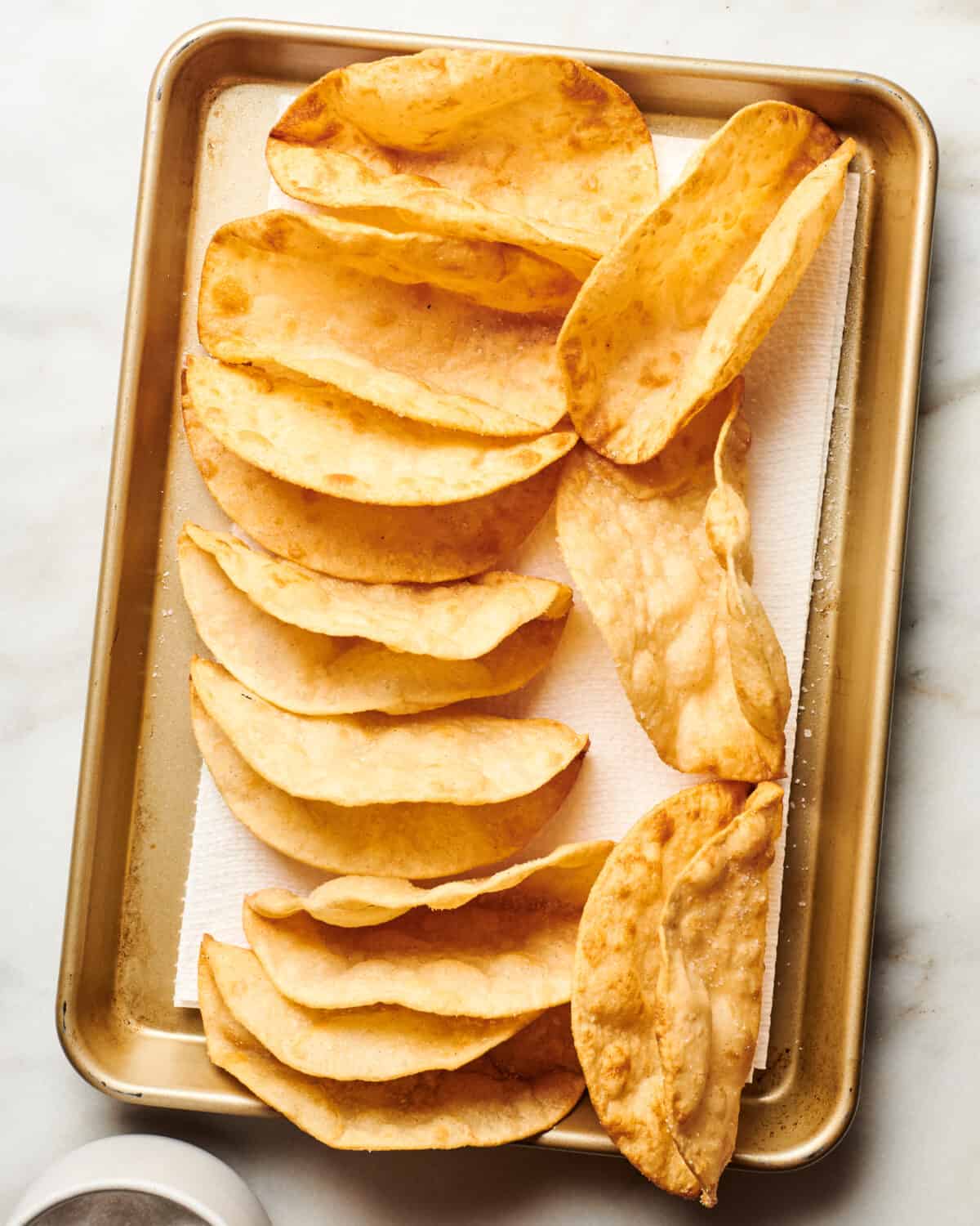 Puffy crispy taco shells. 