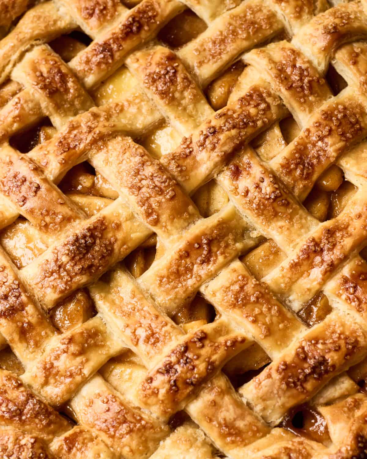 Homemade Pie Crust baked in an apple pie. 