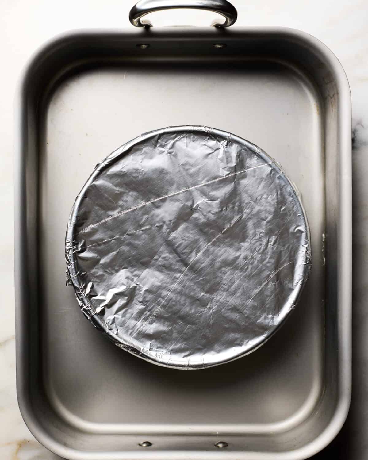 Flan that's covered in foil. 