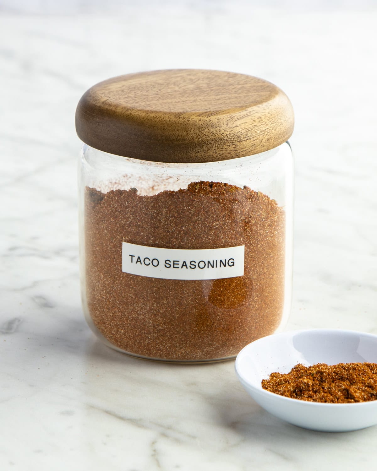 Taco Seasoning jar. 