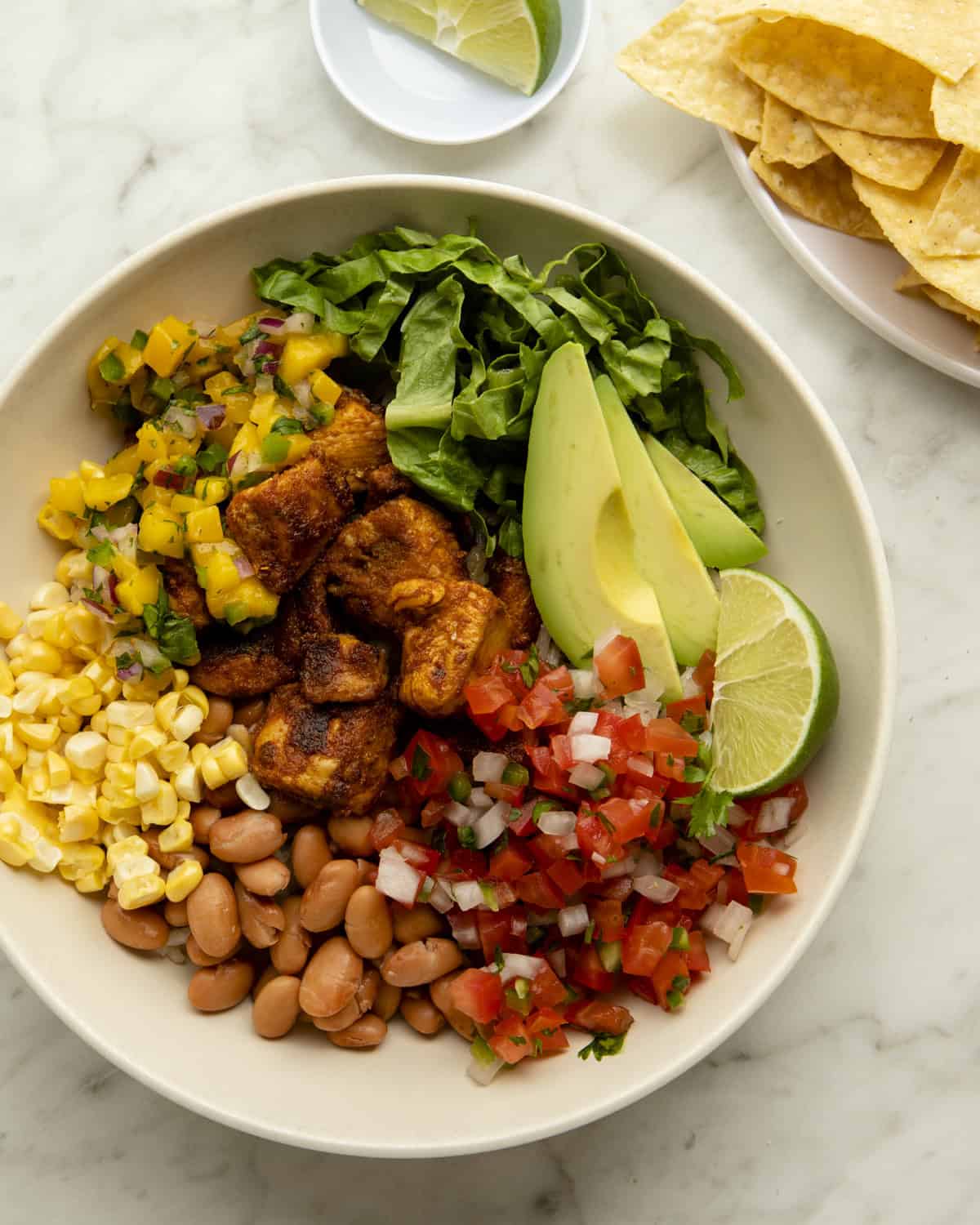 Chicken Burrito Bowl on counter.