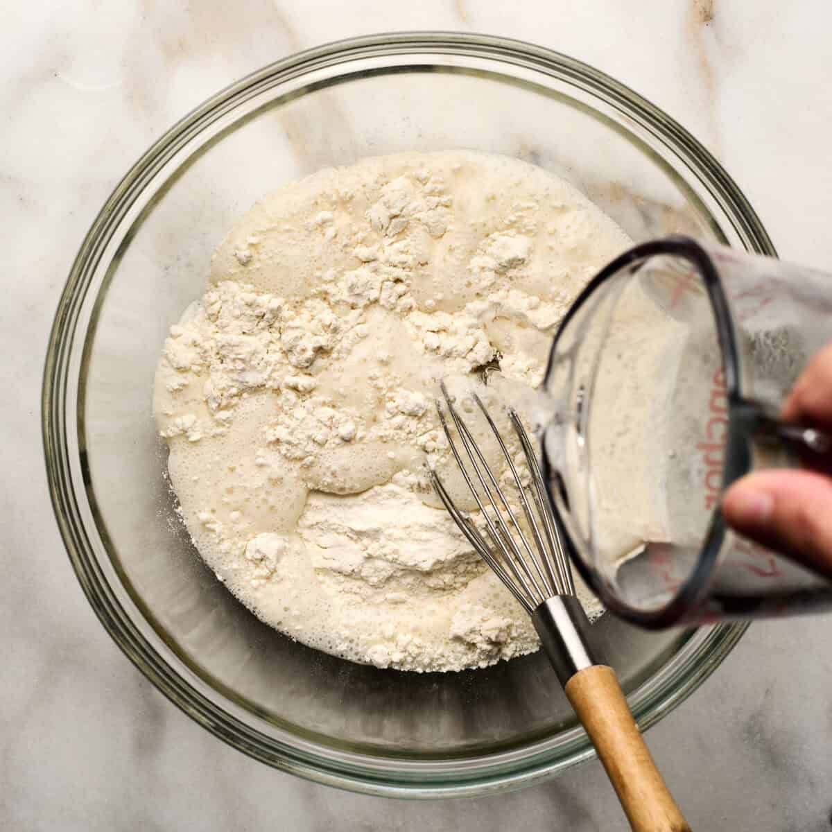 Batter being mixed. 