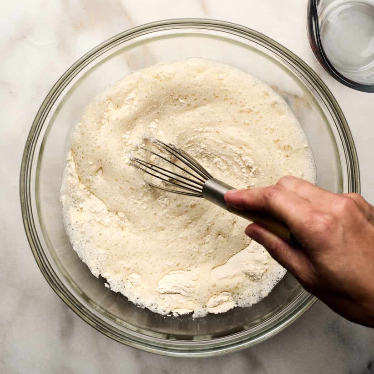 Batter being mixed. 