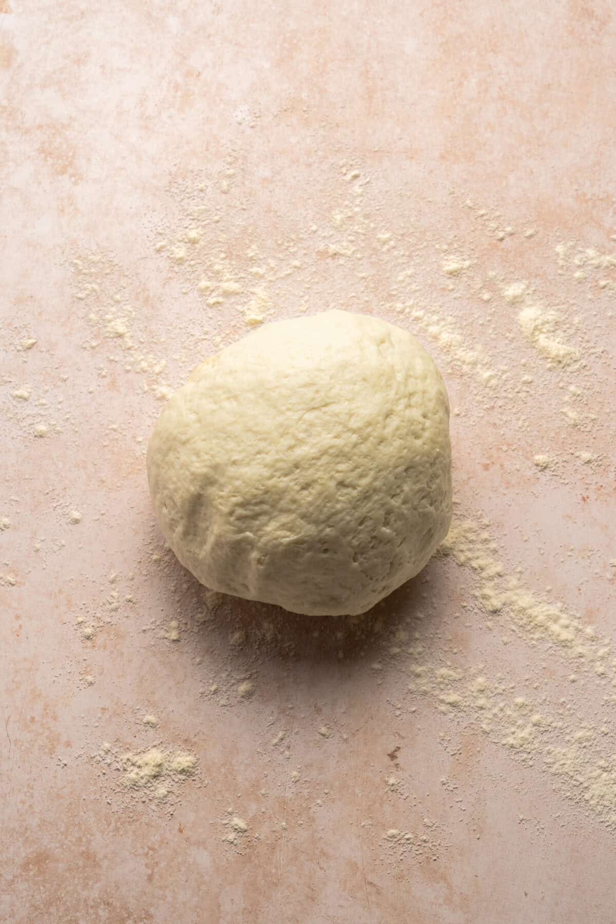 Ball of dough resting.