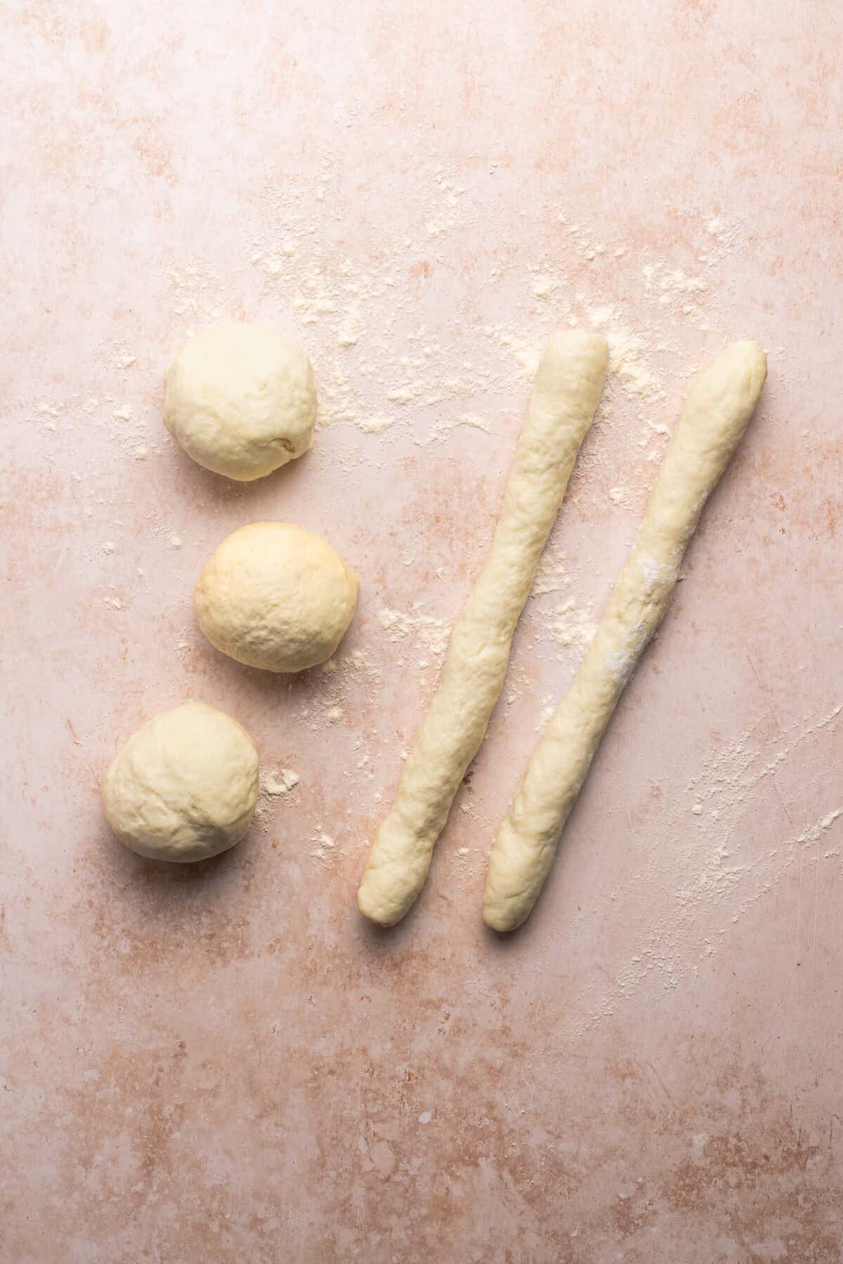 Rolled into 6 logs that are 8-inch long.