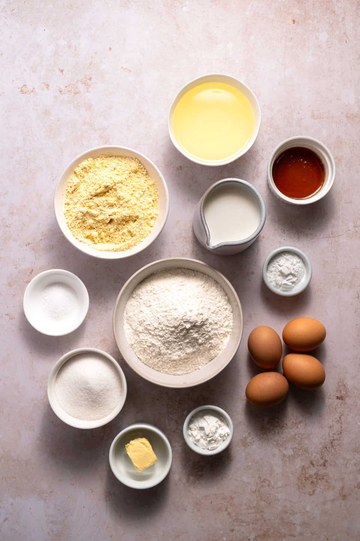 Honey cornbread muffin ingredients.