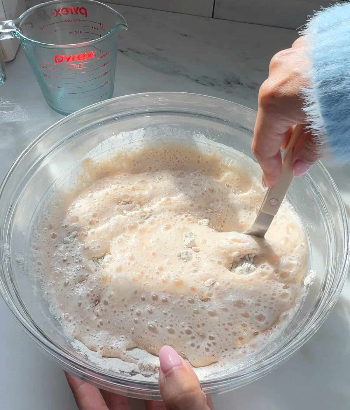 Mixing Homemade Chicken Nuggets batter.