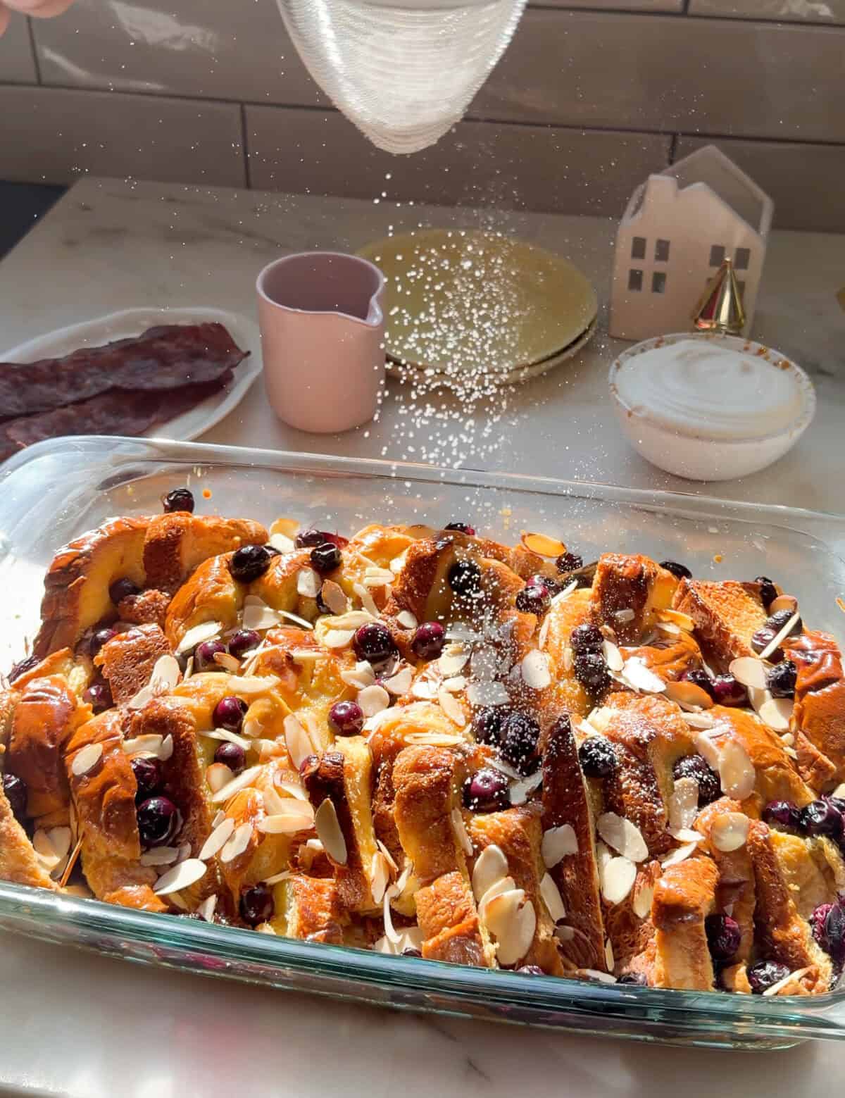 Baked Lemon Blueberry Overnight French Toast.