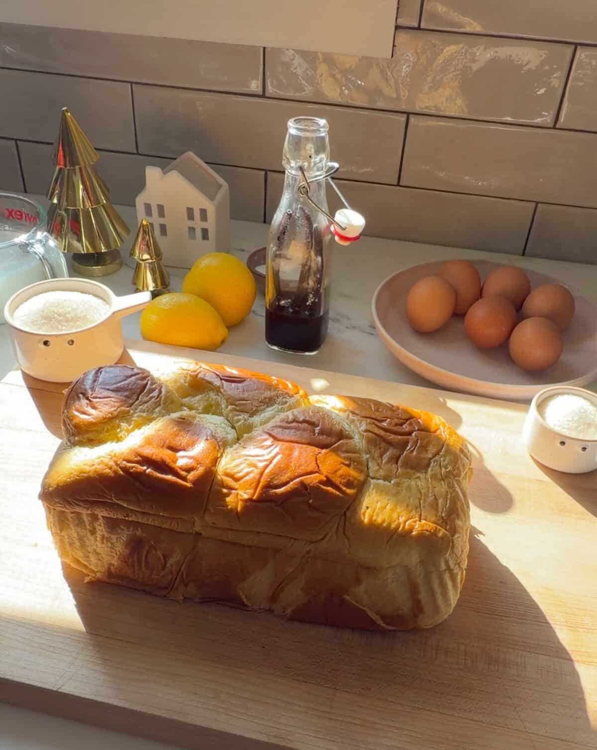 Ingredients for Lemon Blueberry Overnight French Toast.