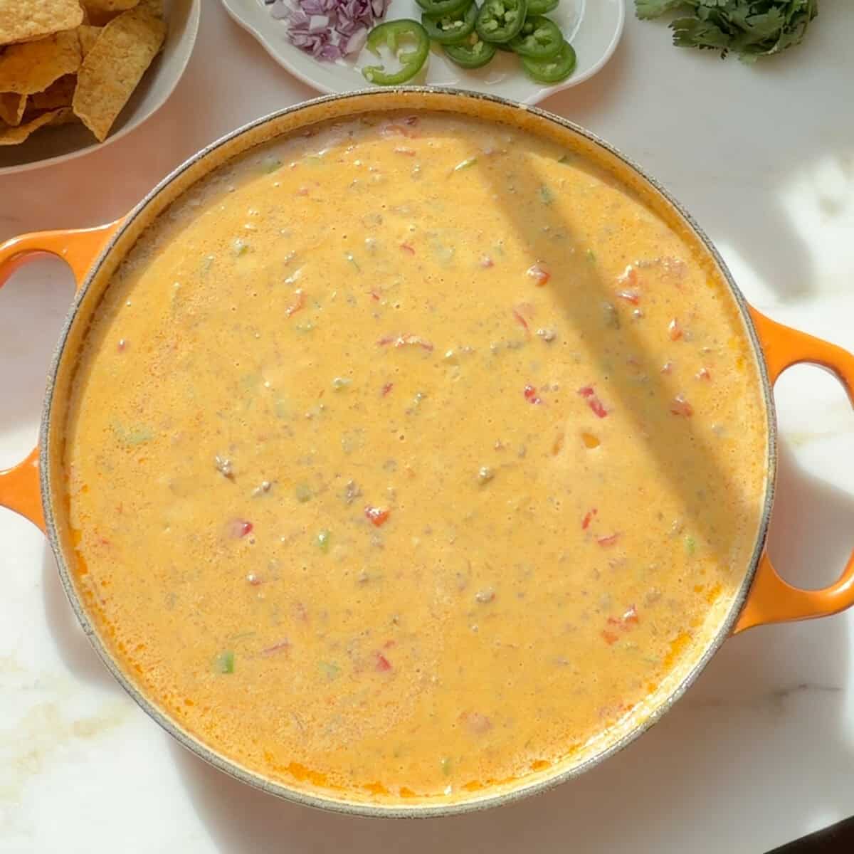 Rotel Dip in pot.