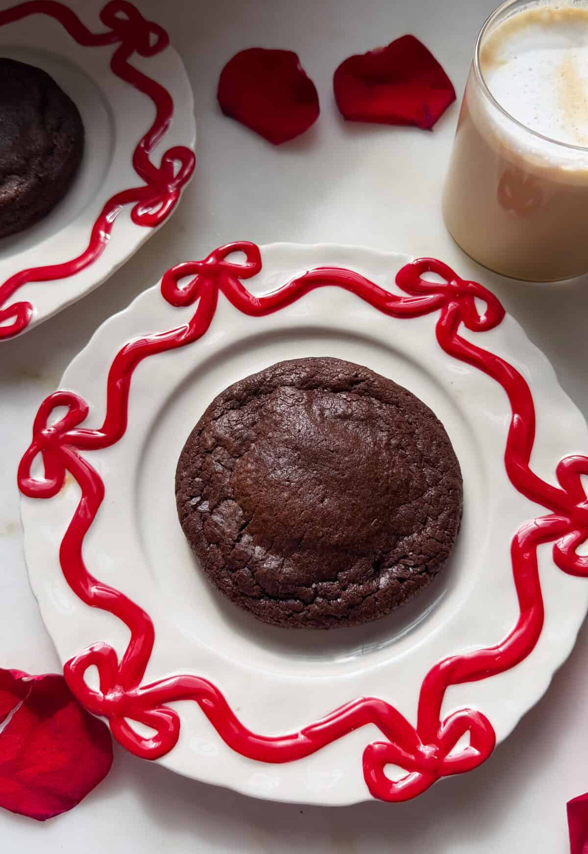 Brownie Pudding Cookie on plate.