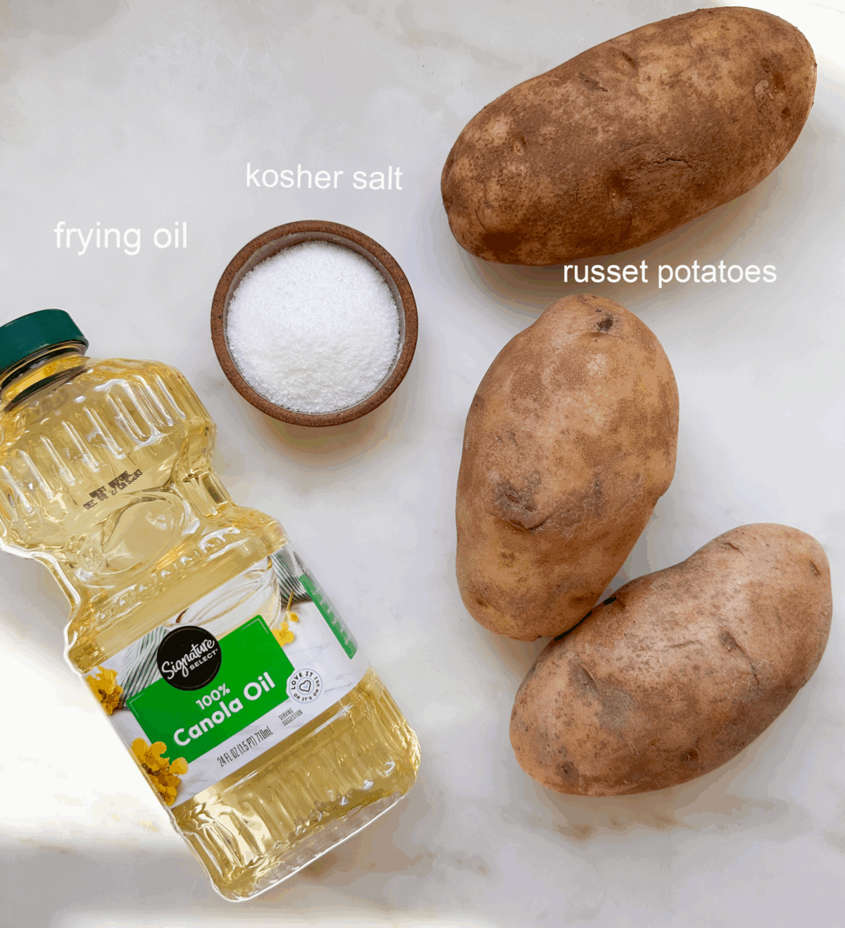 Crispy French Fries ingredients.