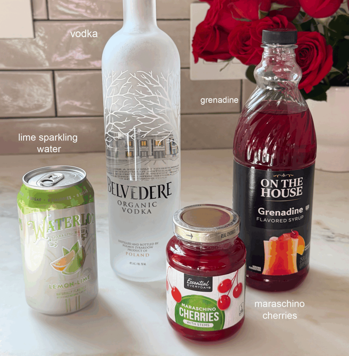 Dirty Shirley Cocktail ingredients.