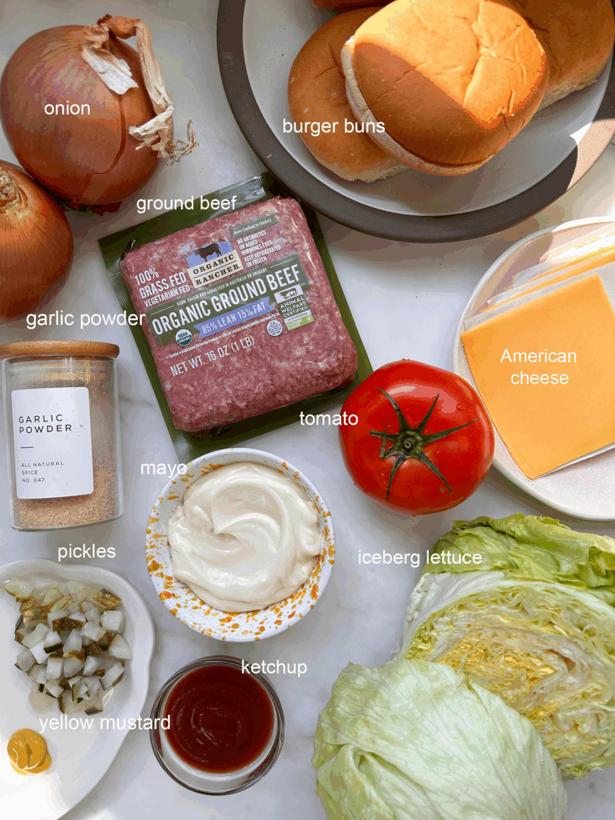 In-N-Out Burger ingredients.