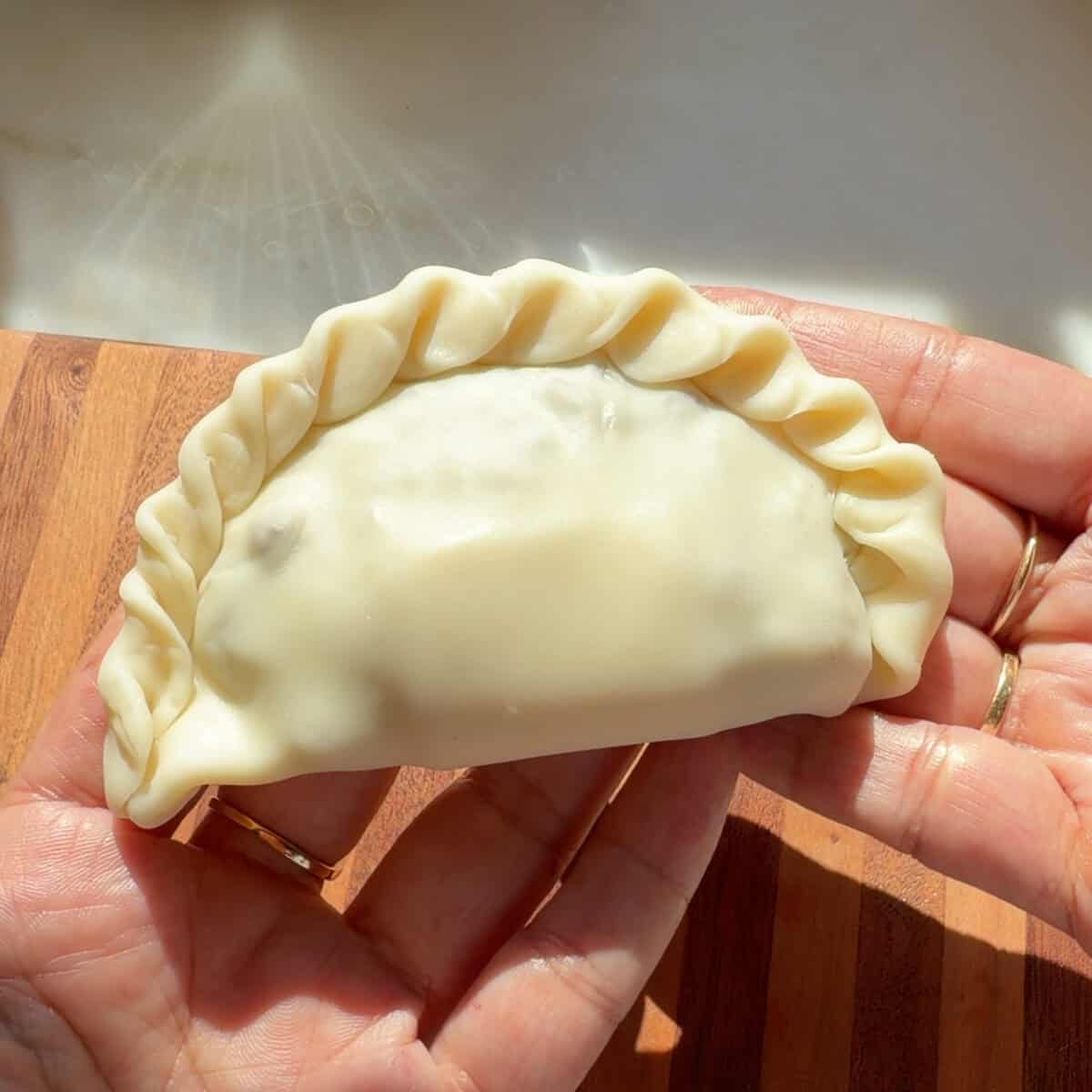 Crimped In-N-Out empanada.