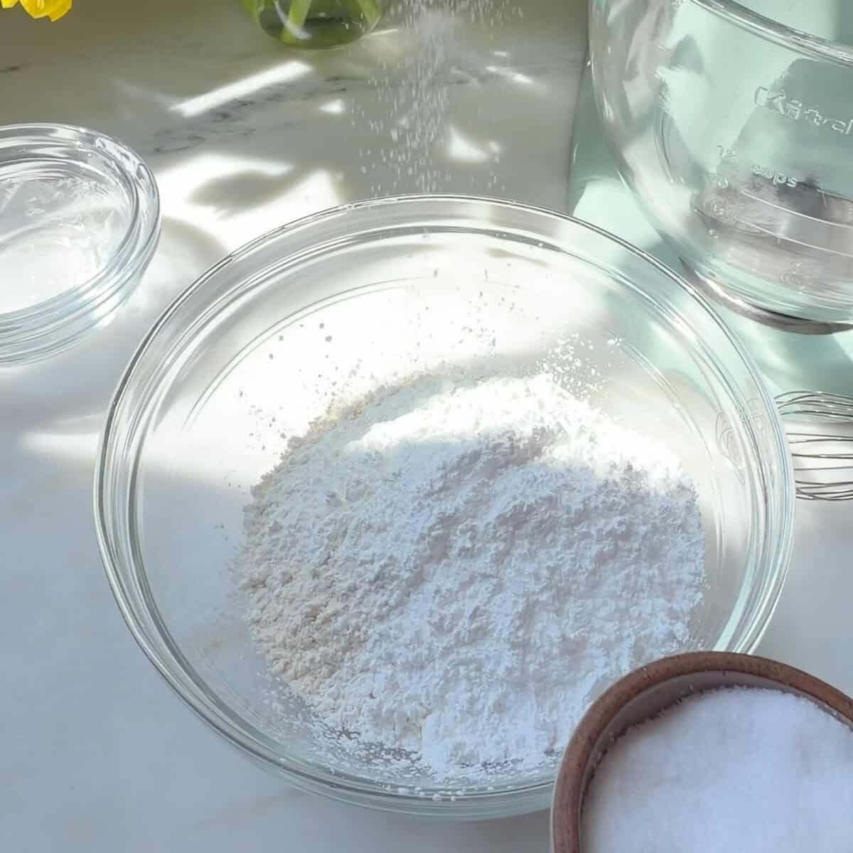 Lemon Alfajores dry ingredients.