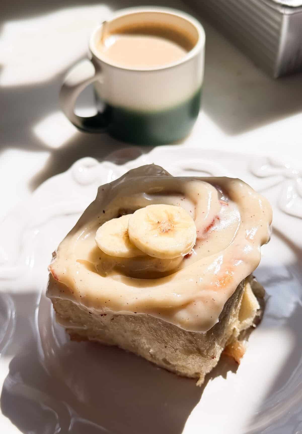 Banana Bread Cinnamon Rolls with Cream Cheese Frosting