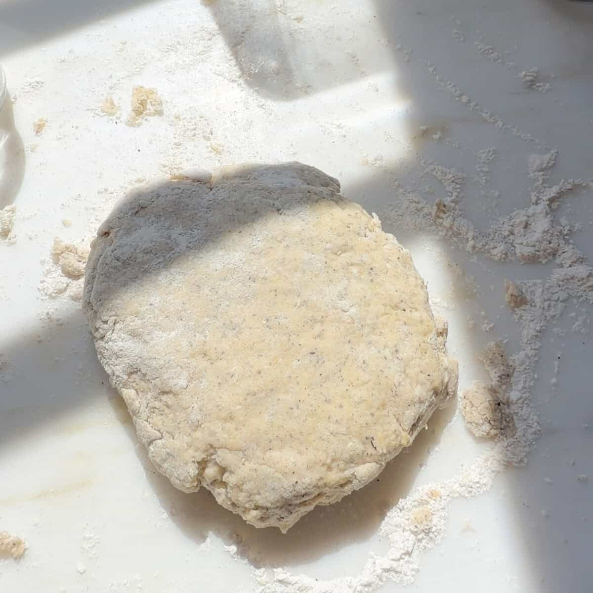 British Scone dough speckled with earl grey tea leaves.