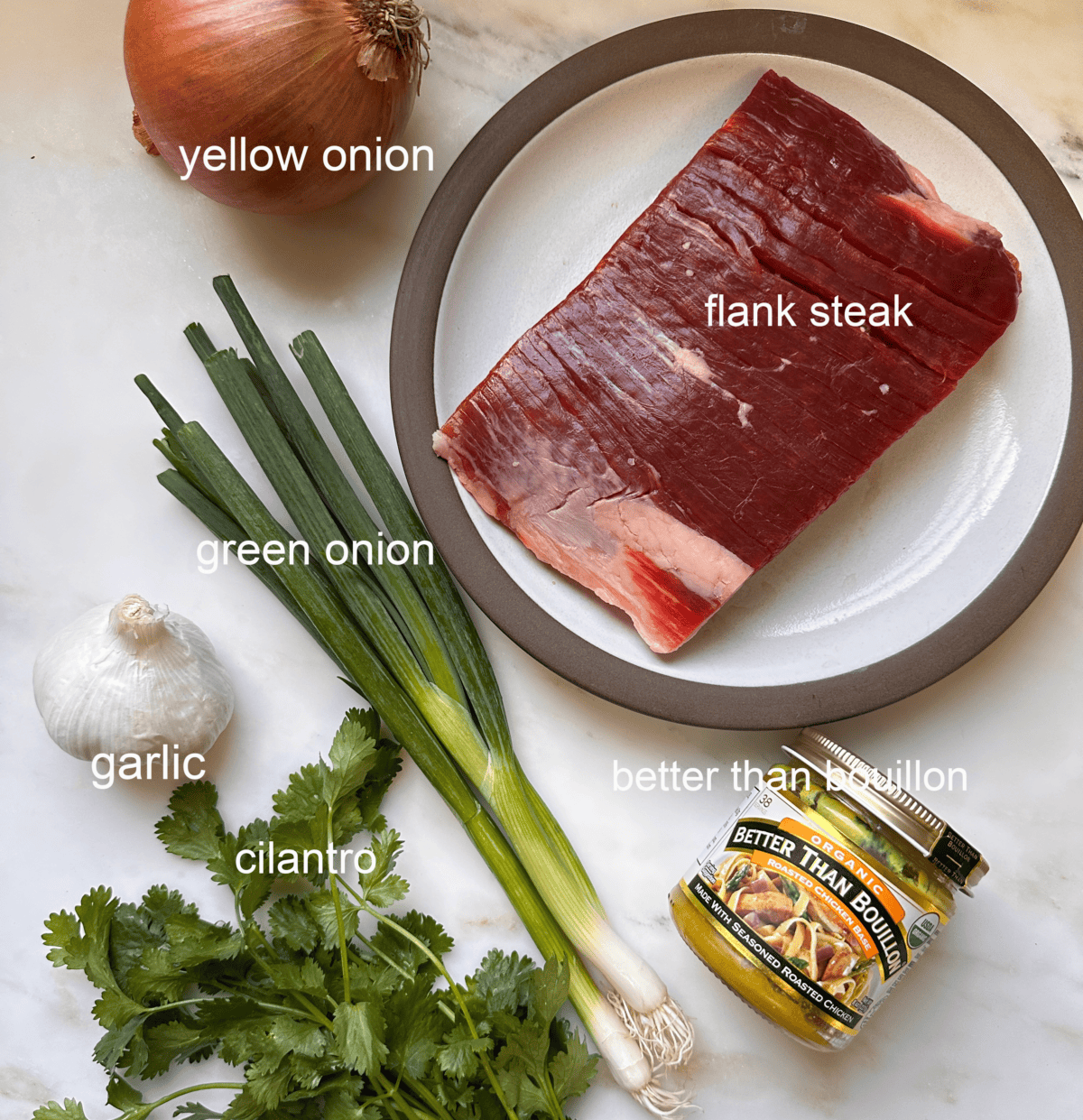 Braised beef ingredients.
