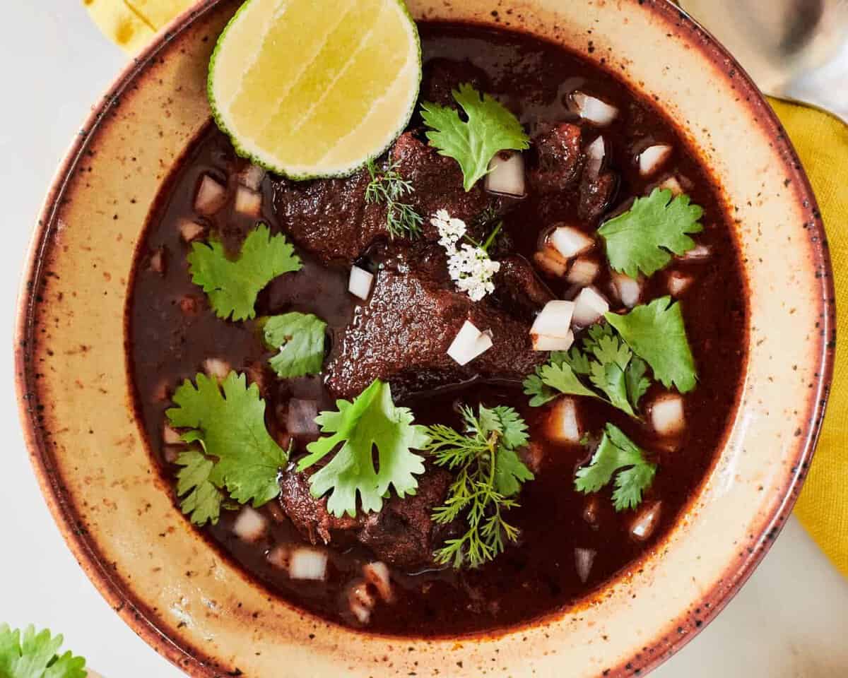 Birria Soup in bowl.