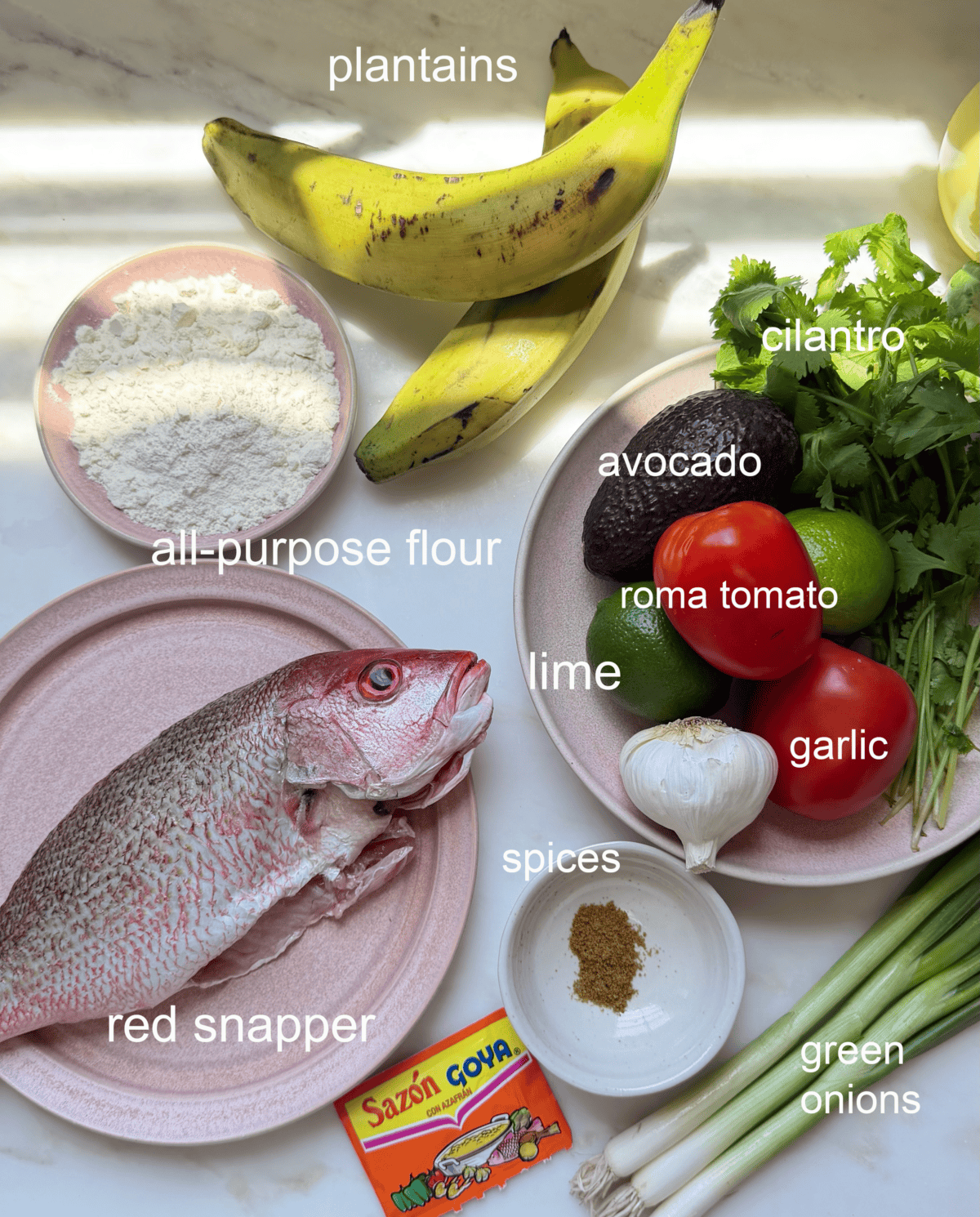 Ingredients for Pescado Frito.